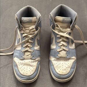 Nike dunks high blue and white womens shoes